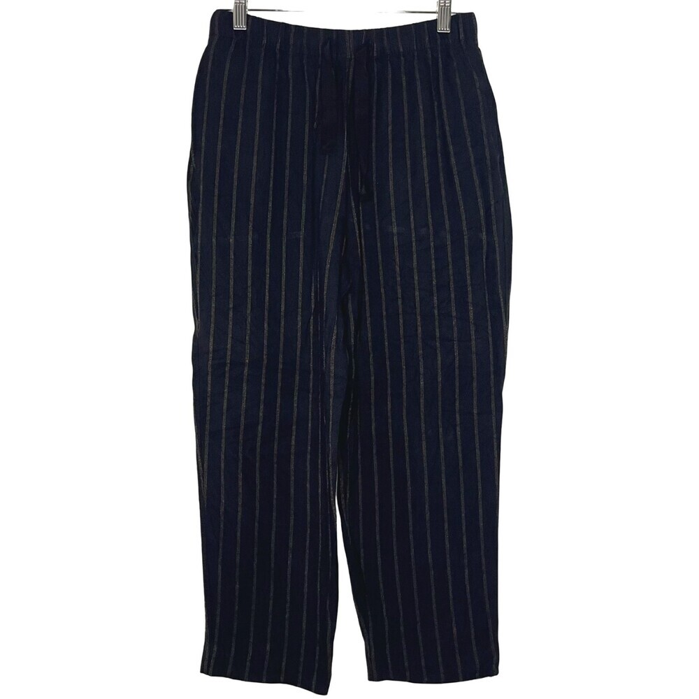 Zara Womens Pants Medium Black Stripe Viscose Pull On High Waist Taper Stretch